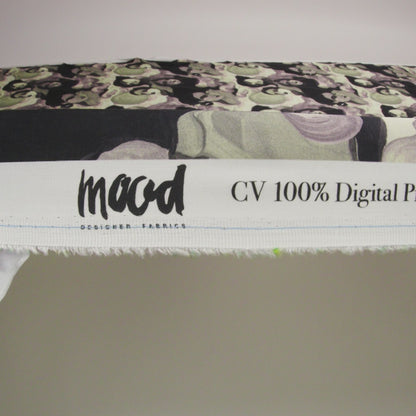 Rayon Challis - Purple and Green Painted Faces - Lost Lenore Print - Mood Exclusive Twilight Collection