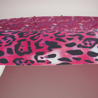 Compression Swimwear Tricot, UV Protective with Aloe Vera Microcapsules - Pink and Purple Tie Dye Leopard - Caye Collection