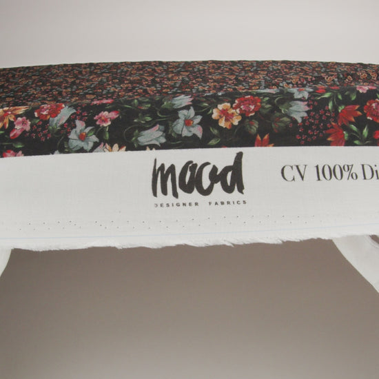 Sustainable Viscose Crepe Print - Black, Light Blue and Yellow Floral - Mood Exclusive Night Air - Image 5 of 5