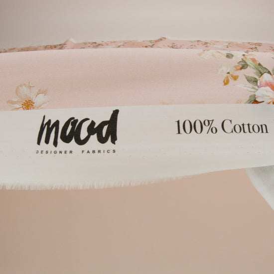 Cotton Poplin - Peach Pink Floral - Flores de las Montanas Print - Mood Exclusive Felipe Collection