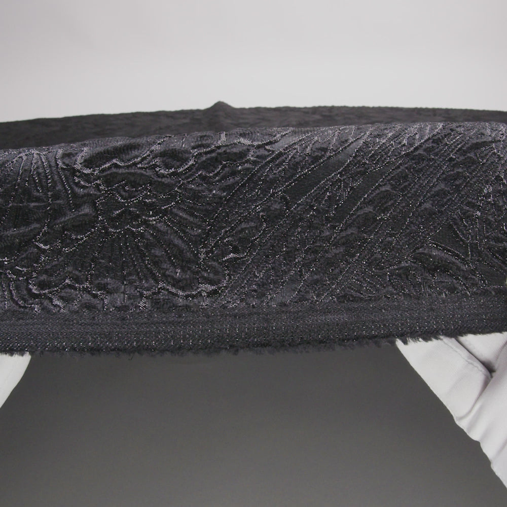 Metallic Black Gleaming Garden Luxury Brocade