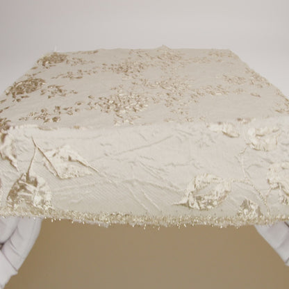Metallic Gold and Beige Roses and Leaves Luxury Brocade