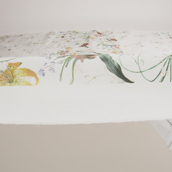 Stretch Cotton Sateen - White Floral - Persephone's Bouquet Print - Mood Exclusive Gaia Collection - Image 5 of 5