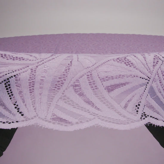 Stretch Raschel Lace with Finished Edges - Lavender Frost Flying Fans - Image 6 of 6