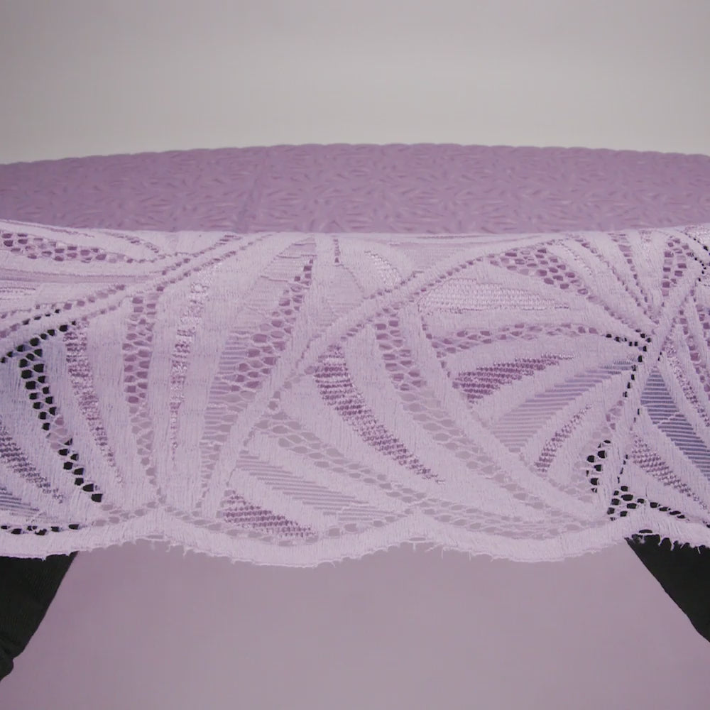 Stretch Raschel Lace with Finished Edges - Lavender Frost Flying Fans - Image 6 of 6