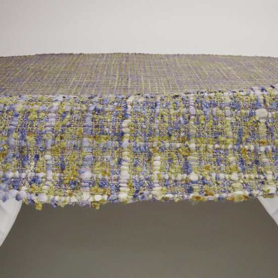 Viscose and Acrylic Chenille Tweed - Blue and Mustard Metallic - Newcastle Collection