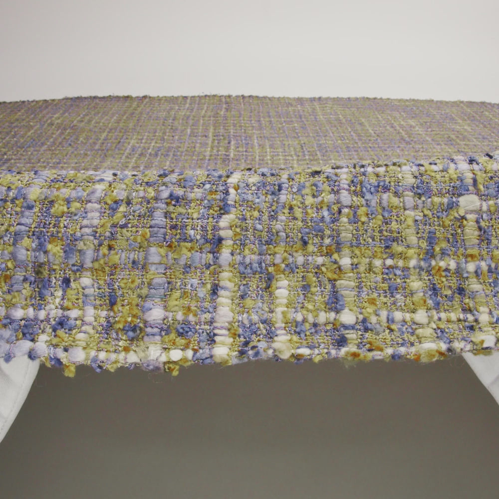 Viscose and Acrylic Chenille Tweed - Blue and Mustard Metallic - Newcastle Collection