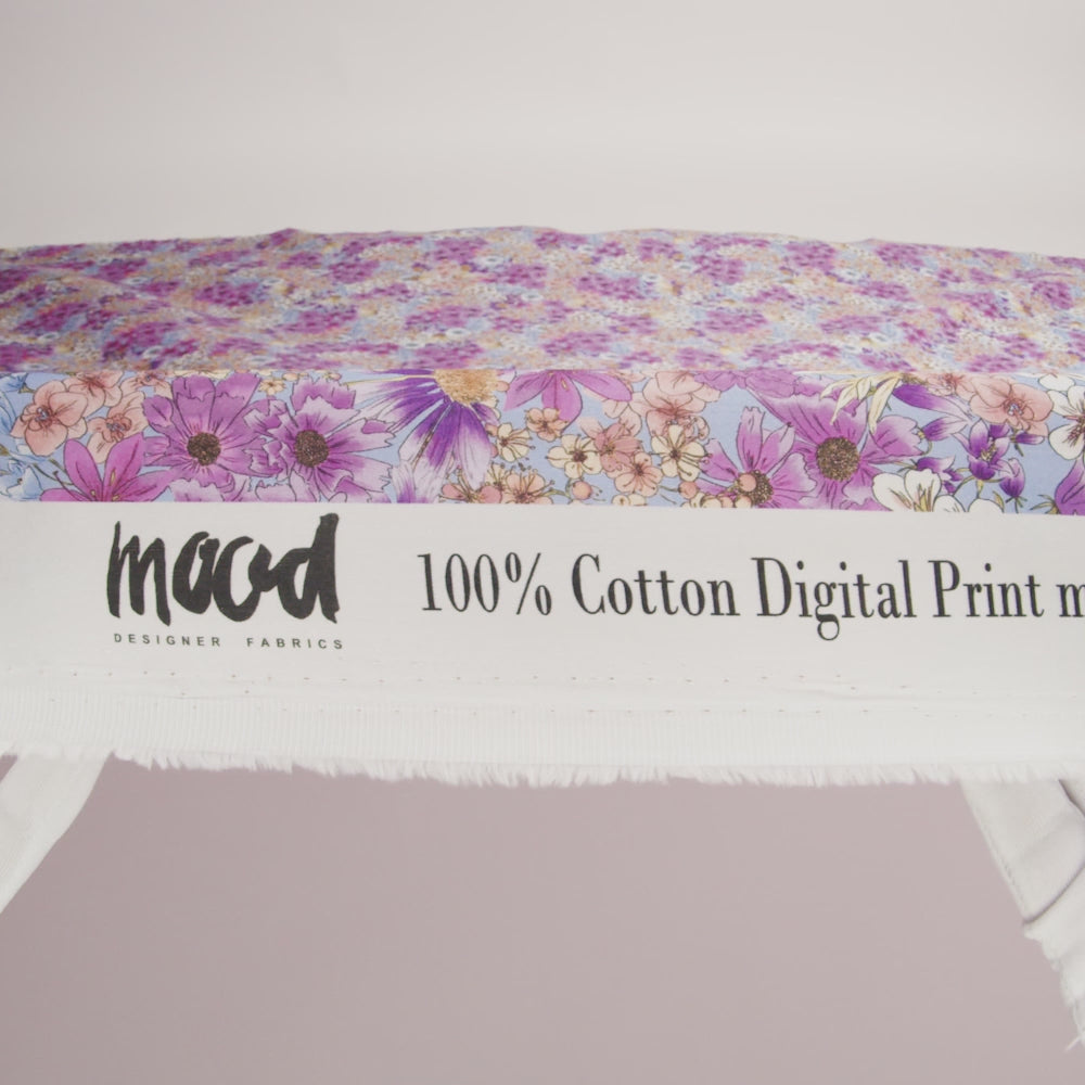 Mood Exclusive Periwinkle Patchwork Perennials Cotton Voile - Image 5 of 5