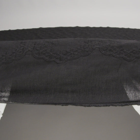 Embroidered Eyelet Cotton Voile - Black Flowers on Branches - Naomi Collection - Image 6 of 7