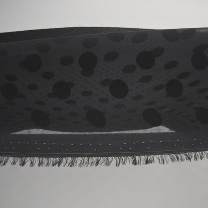 Famous Australian Designer Black Polyester Chiffon with Satin Burnout Polka Dots