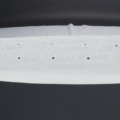 Embroidered Eyelet Cotton Voile - Pale Aqua All-Over Flowers - Naomi Collection
