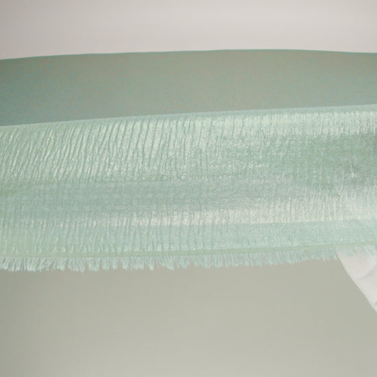 Polyester Chiffon Plisse with All-Over Foil - Green and Gold - Honey Collection
