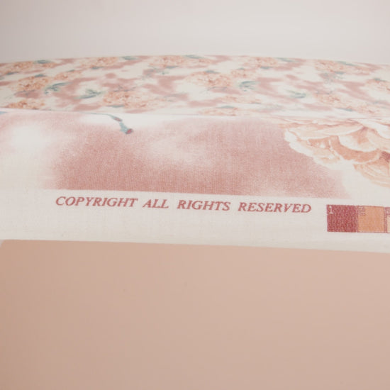 Pink, Orange and Sage Roses and Tie Dye Stretch Polyester and Rayon French Terry - Image 6 of 6