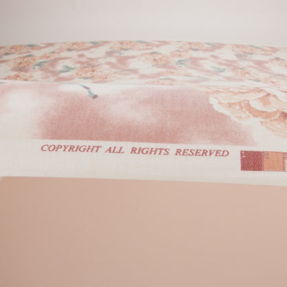 Pink, Orange and Sage Roses and Tie Dye Stretch Polyester and Rayon French Terry