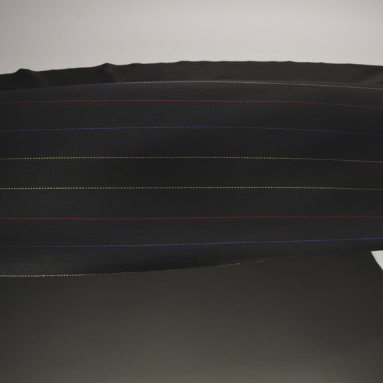 Black and Rainbow Pinstriped Acetate Twill Lining