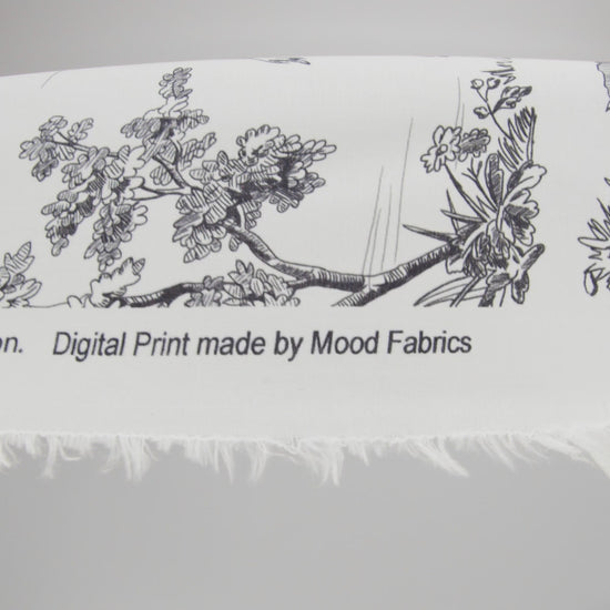 Cotton Voile - Black and White Classic Toile de Jouy