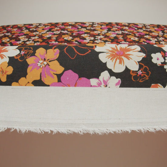 Linen and Rayon Woven - Orange, Hot Pink and Black Floral - Mood Exclusive Hot Tropic Print