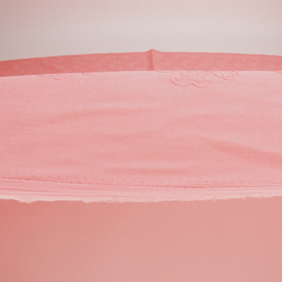 Embroidered Eyelet Cotton Voile - Warm Coral Big Tossed Flowers - Naomi Collection