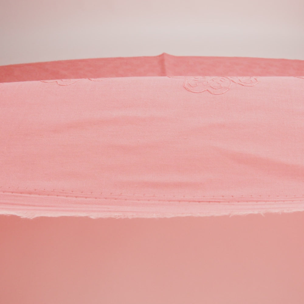 Embroidered Eyelet Cotton Voile - Warm Coral Big Tossed Flowers - Naomi Collection