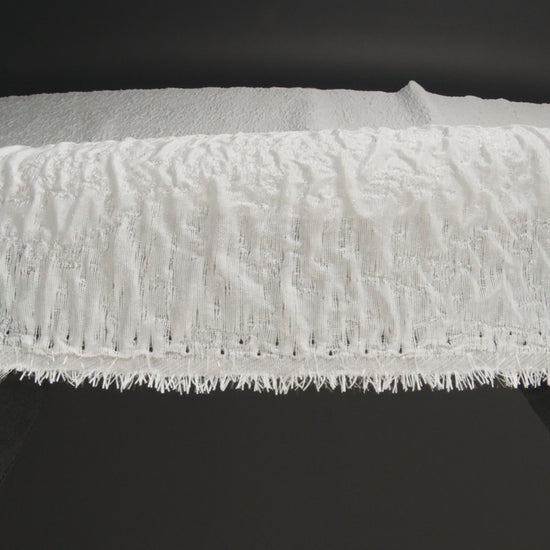 Metallic White Crinkled Luxury Brocade