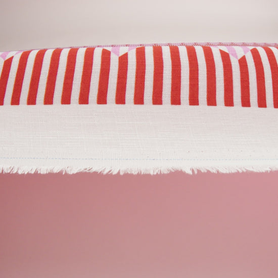 Slubbed Viscose Woven Print - Red and Pink Geometric Stripes - Mood Exclusive Eye Play - Image 6 of 6