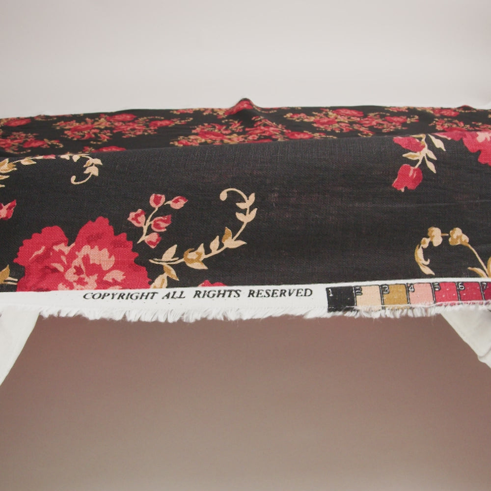 Linen Print by The Reformation - Crimson Red, Salmon Pink and Black Floral - Deadstock - Image 6 of 6