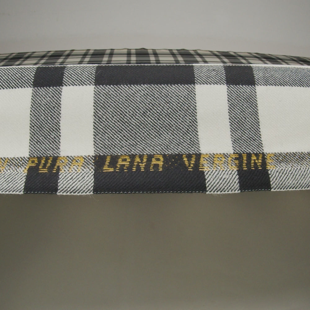 Virgin Wool Twill Made in Italy - Black and White Big Plaid - Image 6 of 6