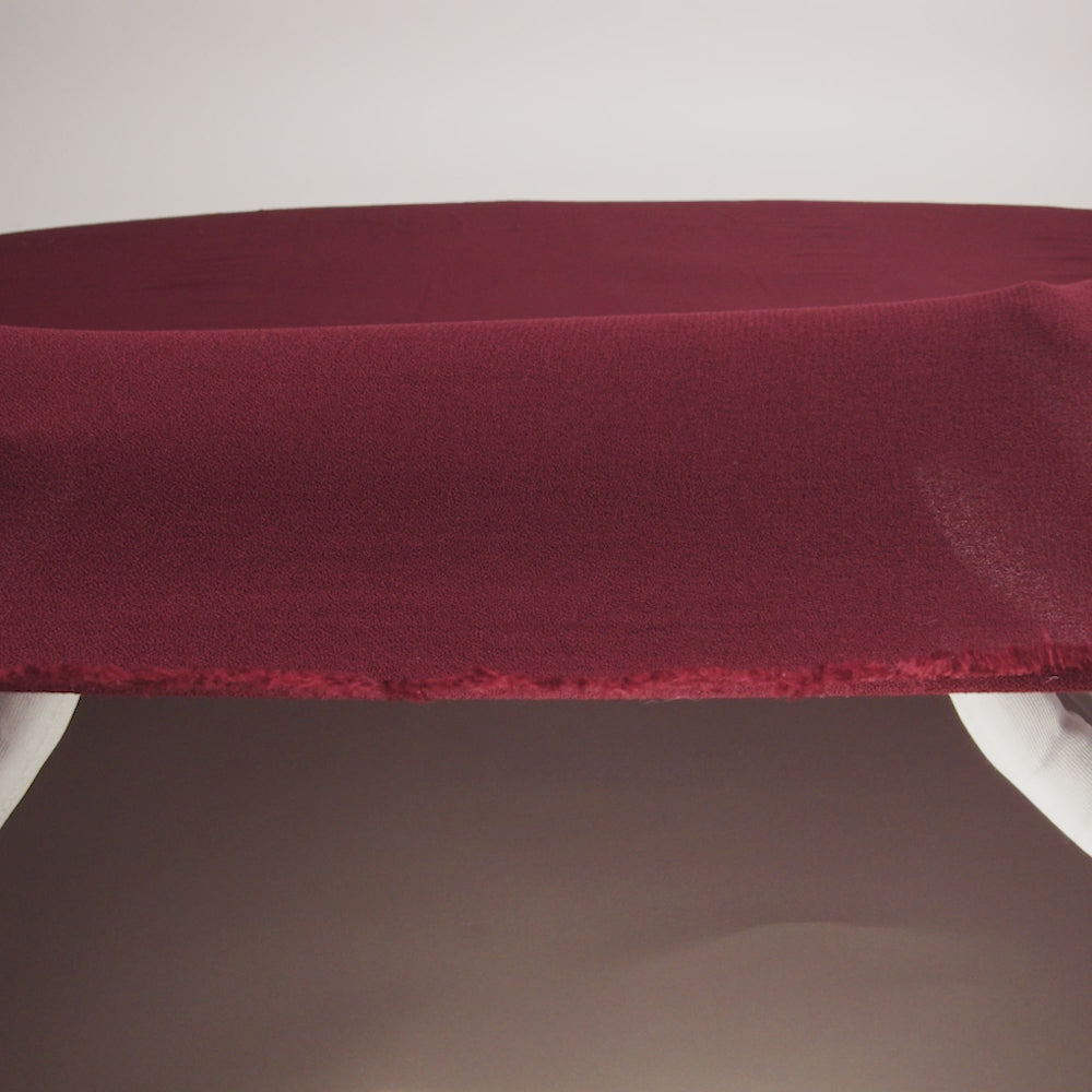 Sustainable Viscose Crepe by The Reformation - Plum Red - Deadstock - Image 6 of 6