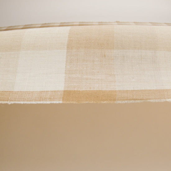 Beige and Cream Checkered Lightweight Linen Woven