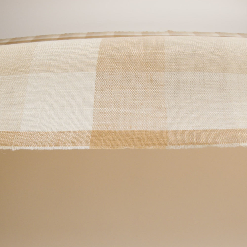 Beige and Cream Checkered Lightweight Linen Woven