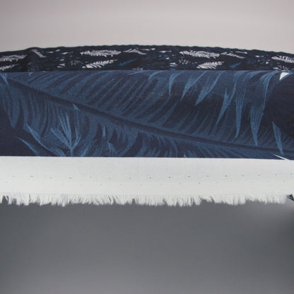 Mercerized Organic Egyptian Cotton Shirting - Total Eclipse Tropical Leaves - Ravello Collection