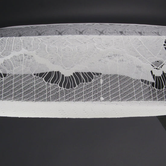 Re-Embroidered Lace with Scalloped Borders - White Floral Frames