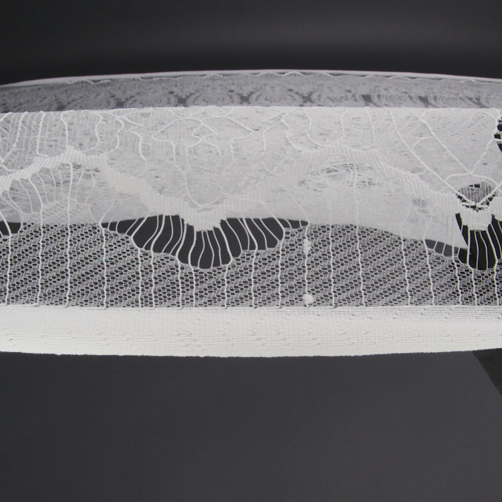 Re-Embroidered Lace with Scalloped Borders - White Floral Frames