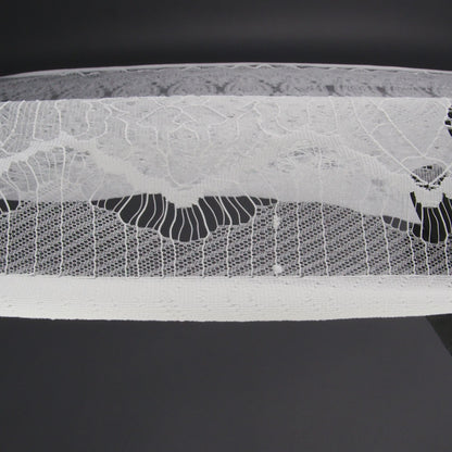 Re-Embroidered Lace with Scalloped Borders - White Floral Frames