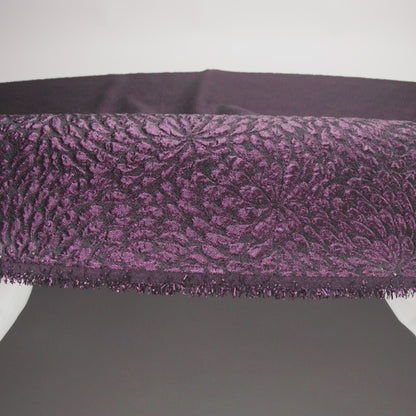 Metallic Aubergine Floral Double-Layer Organza Brocade