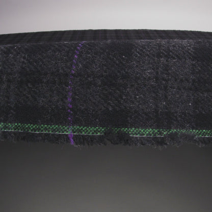 Wool Blend Twill Tweed - Black, Gray and Purple Plaid
