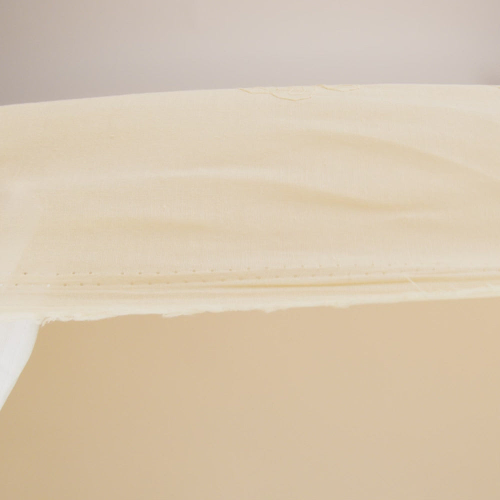 Embroidered Eyelet Cotton Voile - Vanilla Big Tossed Flowers - Naomi Collection