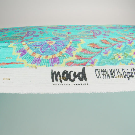 Mood Exclusive Aquarium Garden Metallic Dotted Crinkled Viscose Crepe - Image 6 of 6