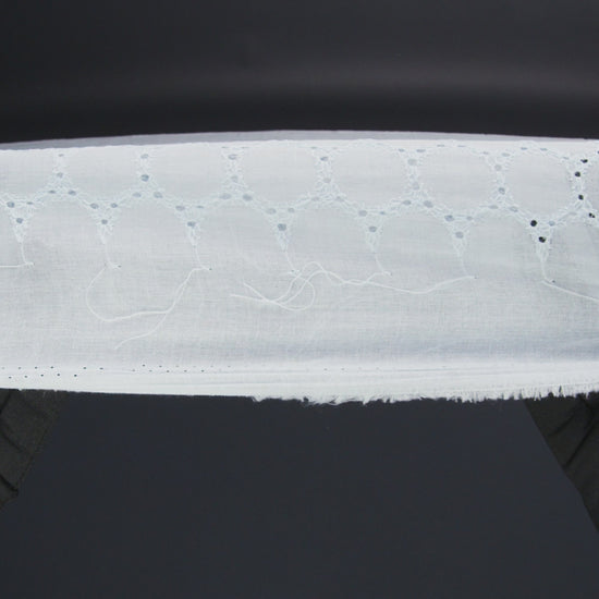Embroidered Eyelet Cotton Voile - Pale Aqua Circles of Circles - Naomi Collection