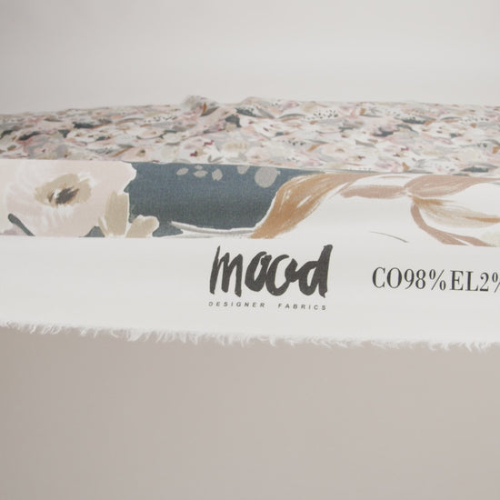 Mood Exclusive White Pastel Pageantry Stretch Cotton Poplin