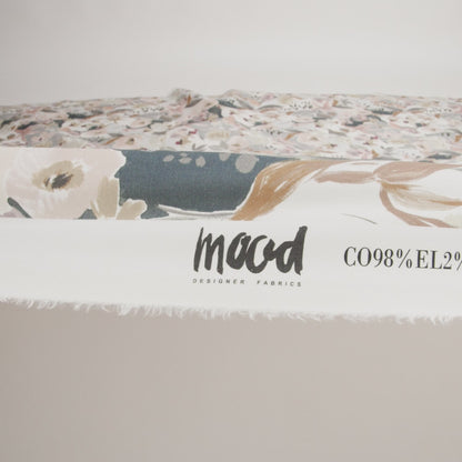 Mood Exclusive White Pastel Pageantry Stretch Cotton Poplin