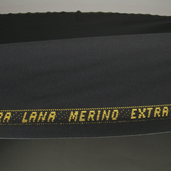 Virgin Merino Wool Twill Suiting Made in Italy - Black