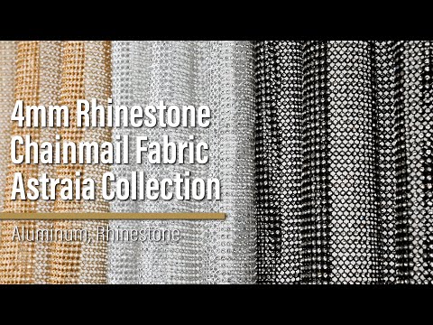 Rhinestone Aluminum Chainmail Fabric Panel, 4mm - Silver and Jet Black- Astraia Collection - Image 6 of 6