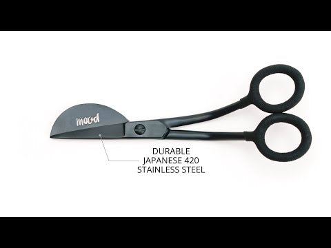 Mood Matte Black Duckbill Applique Scissors with Matte Rubber Grips - 6" - Image 7 of 7