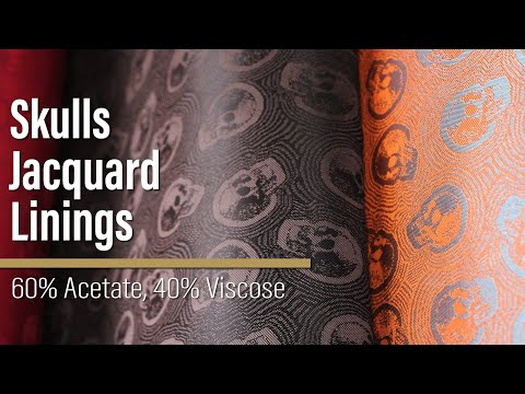 Skulls Jacquard Lining - Black and Charcoal Bi-Color