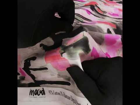 Stretch Cotton Sateen - Pink and Orange Abstract Paint Drips - Painted Aspirations Print - Mood Exclusive Metro Collection