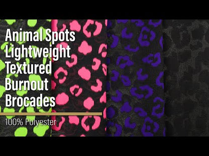 Lightweight Textured Burnout Brocade - Black on Black Animal Spots