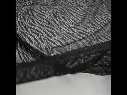 Raschel Lace Panel with Finished Edges - Black Animal Stripes