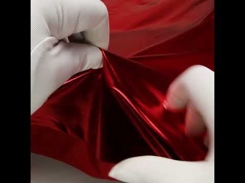 Knit Faux Leather with PET Anodized Aluminum Film - Red - Elizabeth Collection - Image 6 of 6