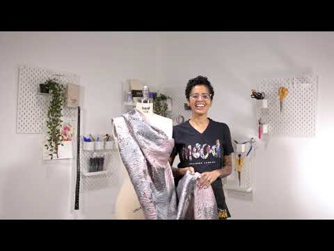 Metallic Silver, Pink and Aqua Abstract Luxury Brocade